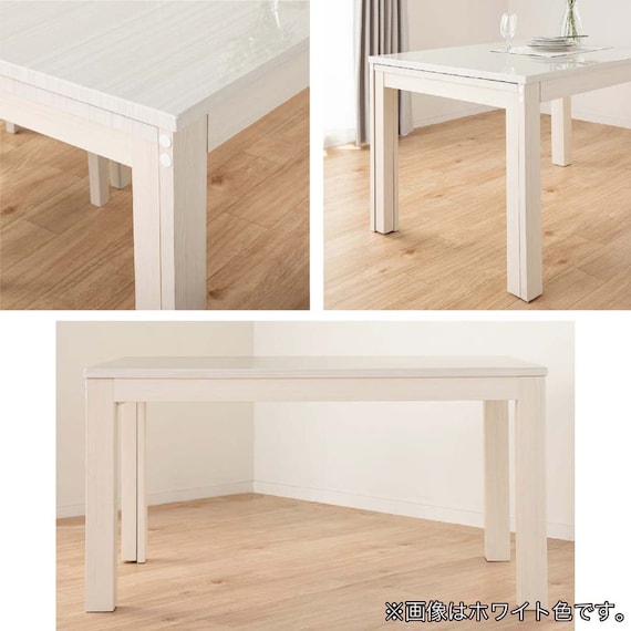 伸長式ダイニングテーブル4点セット(DT フリー2 EX 幅135-215cm WH/DC アビー2 WH/DB リバティ WH)【島忠ホームズ商品】 9枚目画像