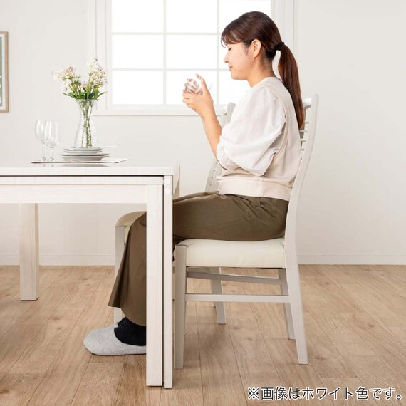 伸長式ダイニングテーブル4点セット(DT フリー2 EX 幅135-215cm WH/DC アビー2 WH/DB リバティ WH)【島忠ホームズ商品】 10枚目画像