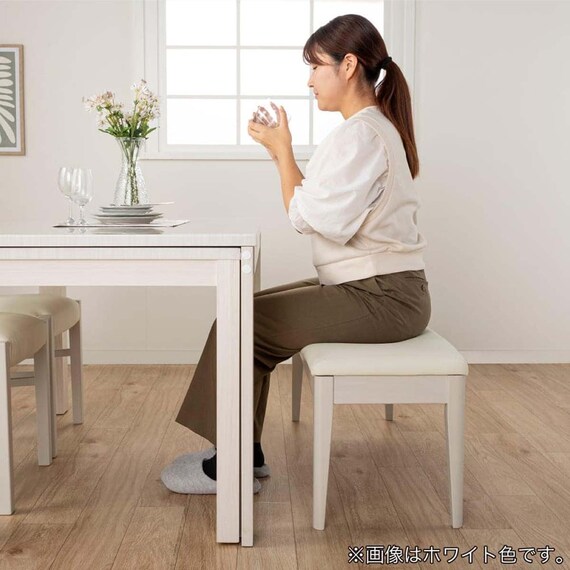 伸長式ダイニングテーブル4点セット(DT フリー2 EX 幅135-215cm WH/DC アビー2 WH/DB リバティ WH)【島忠ホームズ商品】 17枚目画像