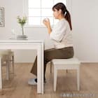 伸長式ダイニングテーブル4点セット(DT フリー2 EX 幅135-215cm WH/DC アビー2 WH/DB リバティ WH)【島忠ホームズ商品】 17枚目画像