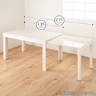 伸長式ダイニングテーブル5点セット(DT フリー2 EX 幅135-215cm WH/DC アビー2 WH)【島忠ホームズ商品】 2枚目画像