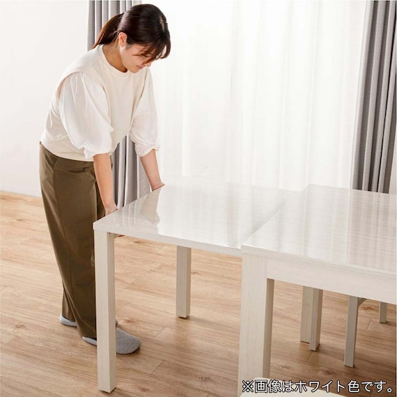 伸長式ダイニングテーブル5点セット(DT フリー2 EX 幅135-215cm WH/DC アビー2 WH)【島忠ホームズ商品】 3枚目画像