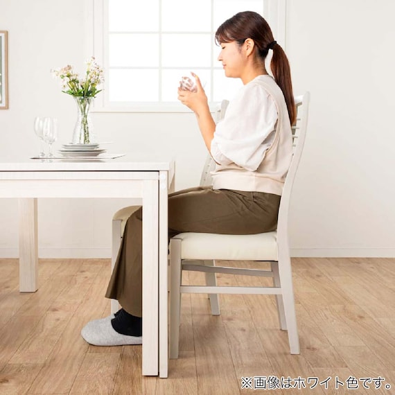 伸長式ダイニングテーブル5点セット(DT フリー2 EX 幅135-215cm WH/DC アビー2 WH)【島忠ホームズ商品】 6枚目画像