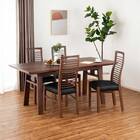 伸長式ダイニングテーブル5点セット(DTストレEX 幅140/180cm WN/DC アビー2 WN)【島忠ホームズ商品】 1枚目画像