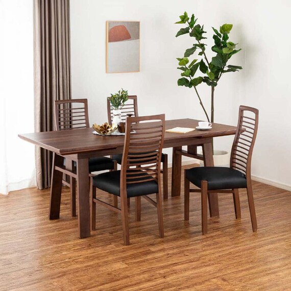 伸長式ダイニングテーブル5点セット(DTストレEX 幅140/180cm WN/DC アビー2 WN)【島忠ホームズ商品】 1枚目画像