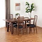 伸長式ダイニングテーブル5点セット(DTストレEX 幅140/180cm WN/DC アビー2 WN)【島忠ホームズ商品】 1枚目画像