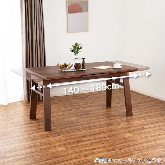 伸長式ダイニングテーブル5点セット(DTストレEX 幅140/180cm WN/DC アビー2 WN)【島忠ホームズ商品】 3枚目画像