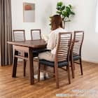 伸長式ダイニングテーブル5点セット(DTストレEX 幅140/180cm WN/DC アビー2 WN)【島忠ホームズ商品】 16枚目画像