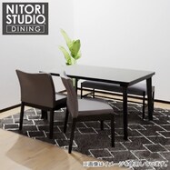 ダイニングテーブル4点セット(NコレクションT-12 150BK/GY/C-50 BK/NSF-MGY/B-34)