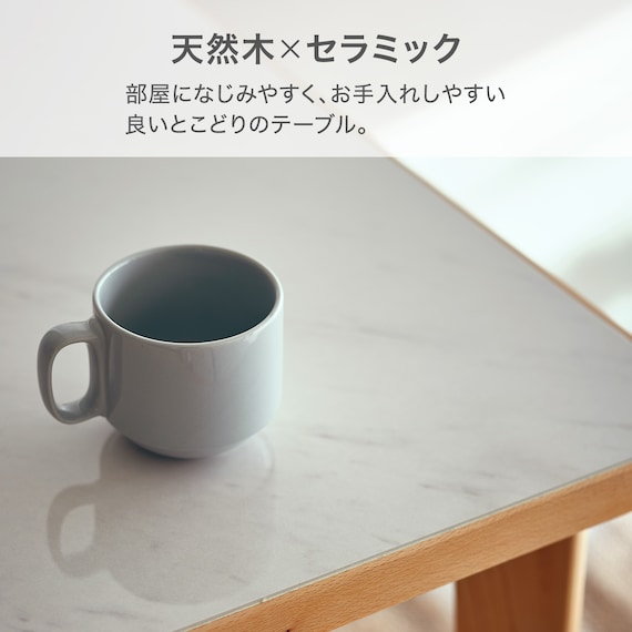 セラミックトップテーブル(NコレクションT-12 135 NA/WH) 3枚目画像