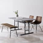 コンクリート調ダイニング4点セット (BK/DBR) 1枚目画像