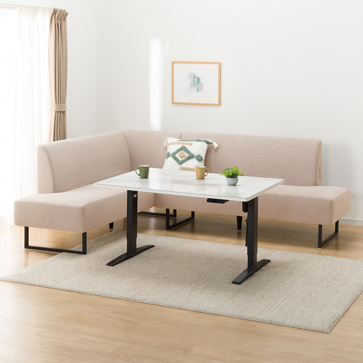 ダイニングソファ1P ベージュ ダイニングソファ 1人掛け | イオンスタイルオンライン 衣料品・暮らし