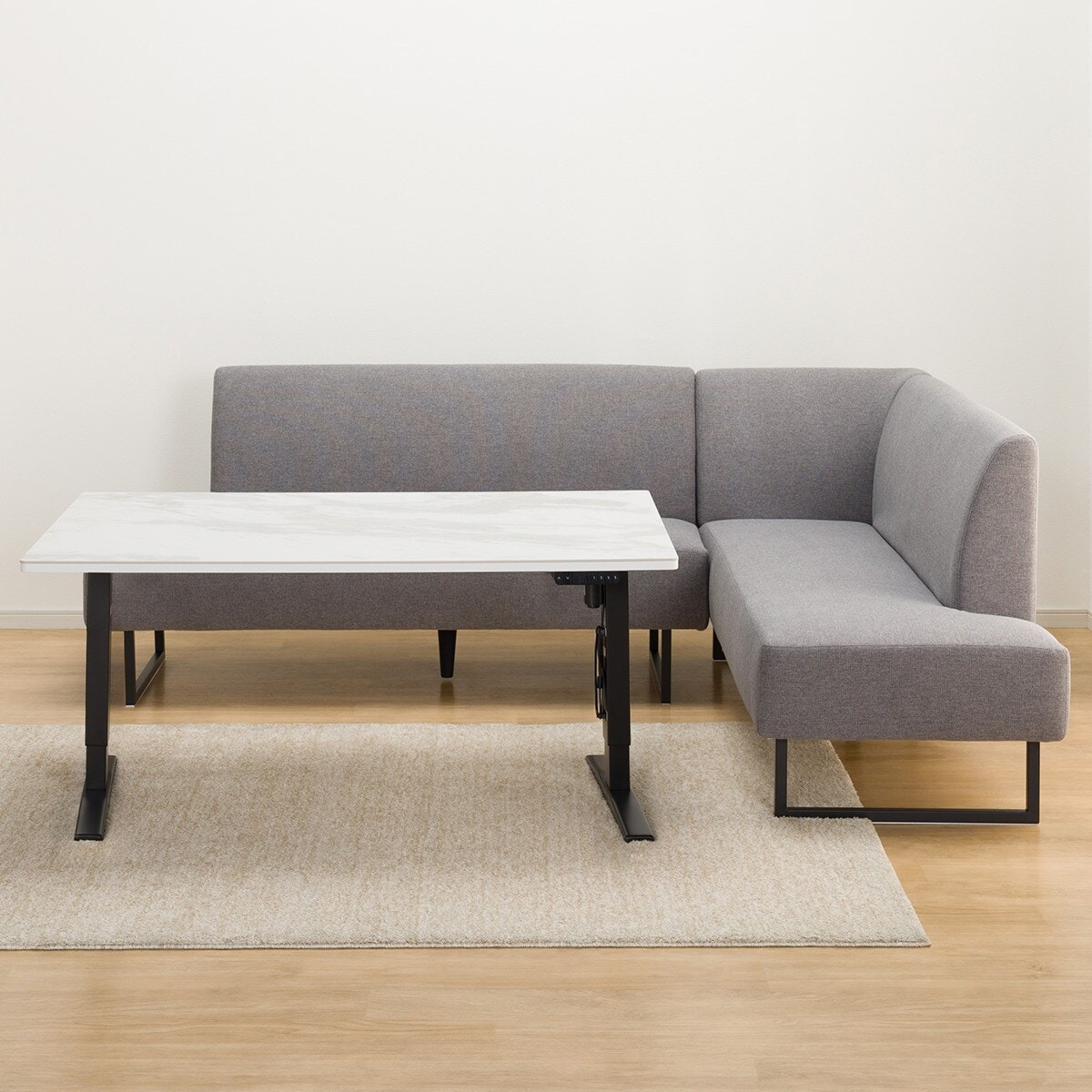 布張りリビングダイニング3点セット(JT341セラミック135WH/LD2左