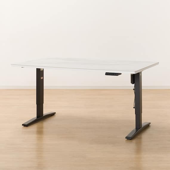 電動昇降セラミックダイニングテーブル(JT341 135 WH) 1枚目画像