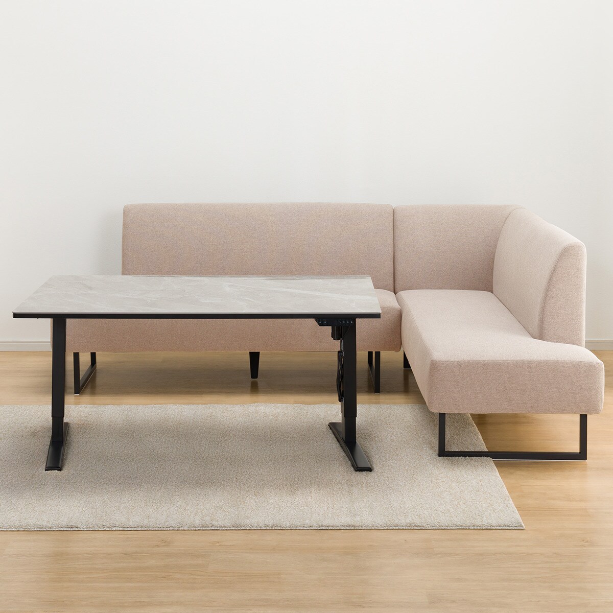 布張りリビングダイニング3点セット(JT341セラミック135BE/LD2左