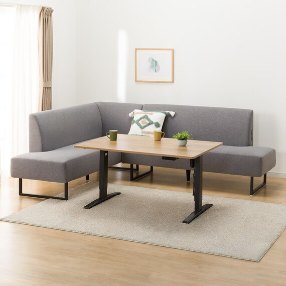 布張りリビングダイニング3点セット(JT341 120LBR/LD2右コーナーソファ 