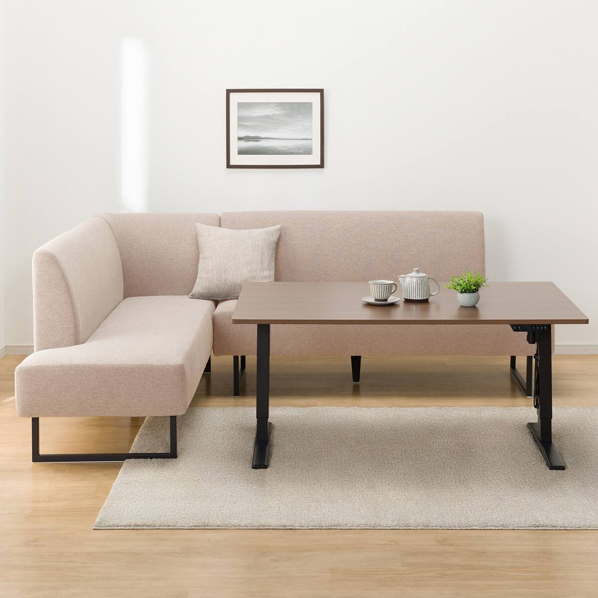 傷・汚れに強いファブリックリビングダイニング3点セット(JT341 135MBR