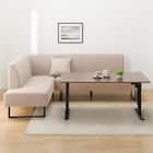 傷・汚れに強いファブリックリビングダイニング3点セット(JT341 135MBR/LD2右コーナーソファNSF-BE) 9枚目画像