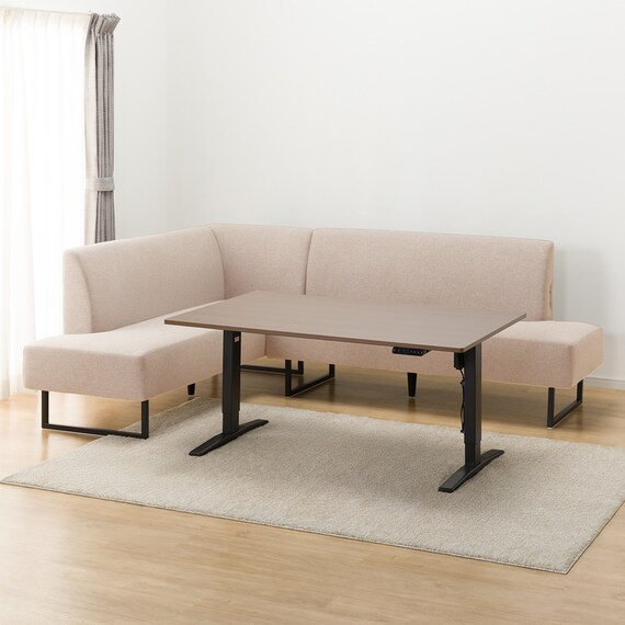 傷・汚れに強いファブリックリビングダイニング3点セット(JT341 135MBR/LD2右コーナーソファNSF-BE) 10枚目画像