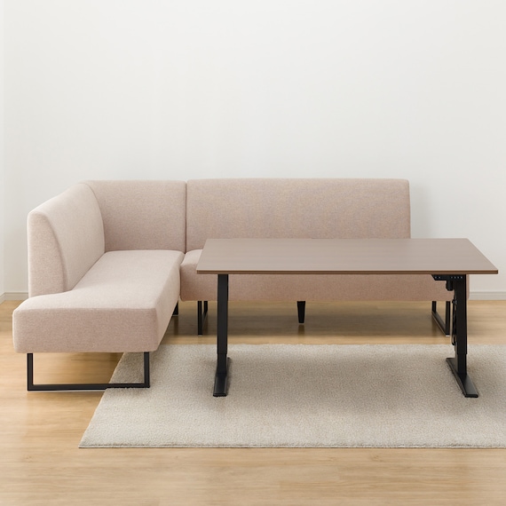 傷・汚れに強いファブリックリビングダイニング3点セット(JT341 135MBR/LD2右コーナーソファNSF-BE) 12枚目画像