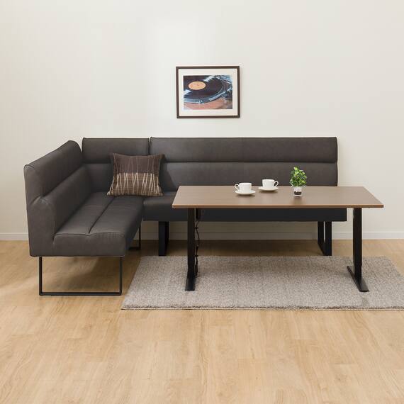 電動昇降ダイニングテーブルソファ3点セット(JT341 135 MBR/DL332 DBR) 2枚目画像