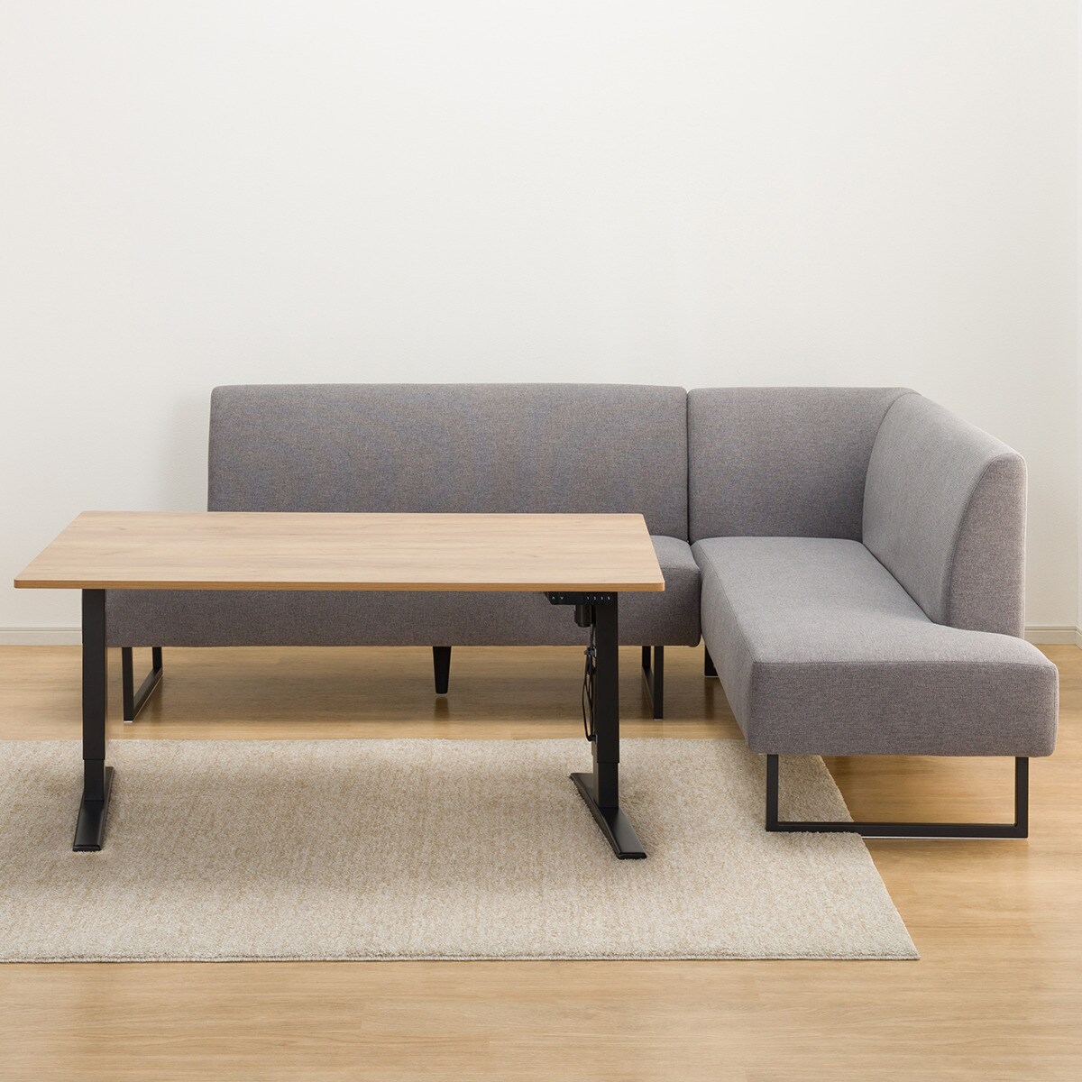 布張りリビングダイニング3点セット(JT341 135LBR/LD2左コーナーソファ