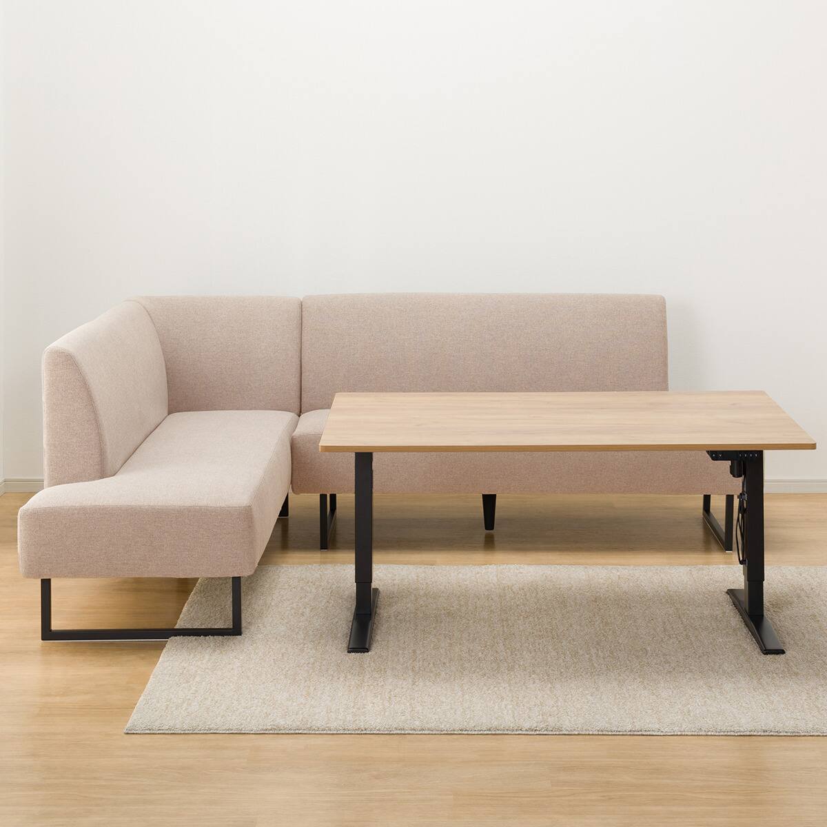 布張りリビングダイニング3点セット(JT341 135LBR/LD2右コーナーソファ