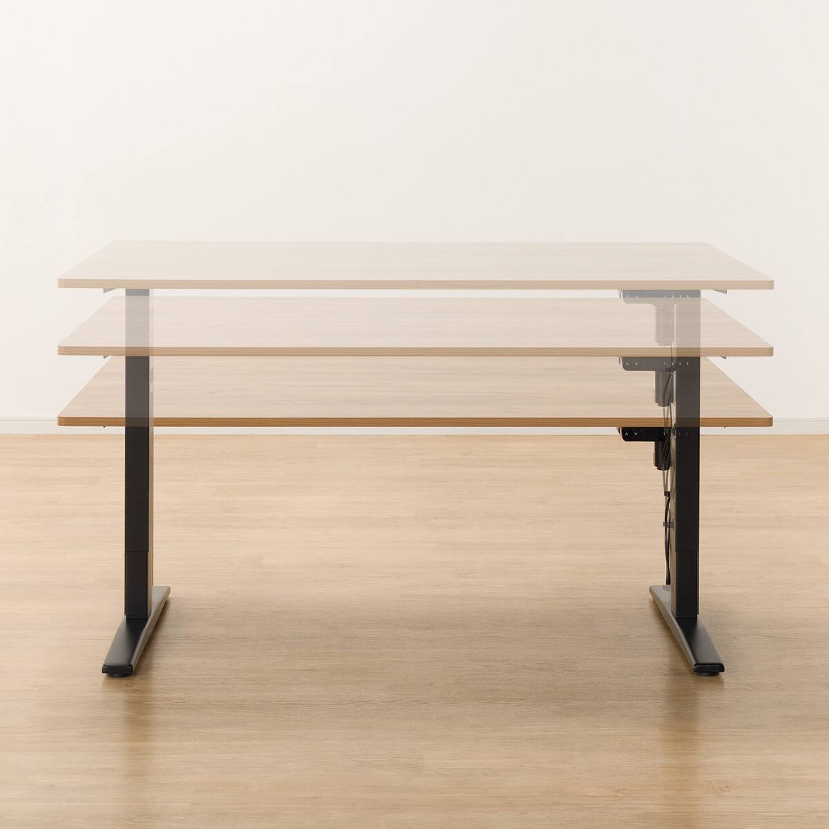 電動昇降リビングダイニングテーブル3点セット (JT341 135 LBR/LD2 N
