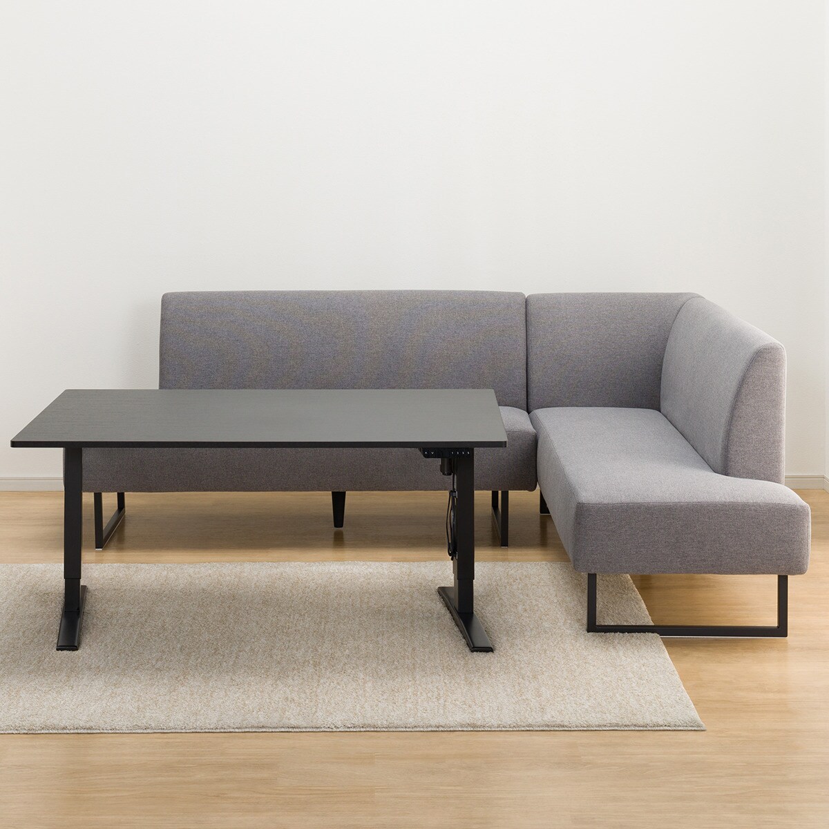 傷・汚れに強いファブリックリビングダイニング3点セット(JT341 135BK