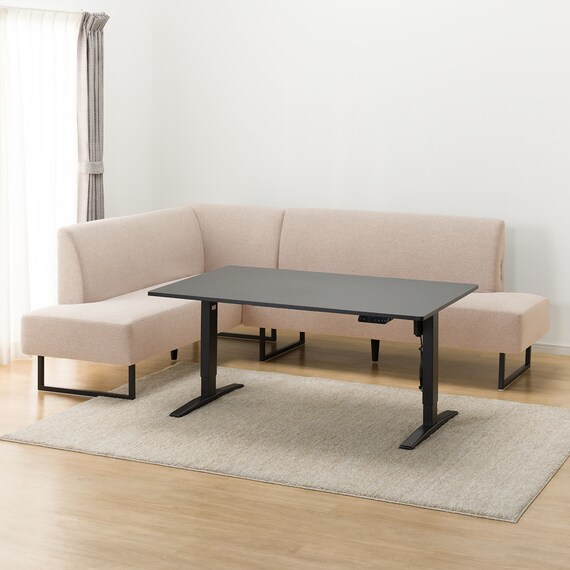 傷・汚れに強いファブリックリビングダイニング3点セット(JT341 135BK/LD2右コーナーソファNSF-BE) 10枚目画像