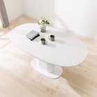 セラミック楕円形ダイニングテーブル(TA111 150 WHWH) 1枚目画像