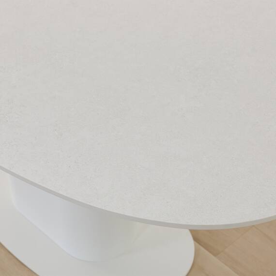 セラミック楕円形ダイニングテーブル(TA111 150 WHWH) 5枚目画像