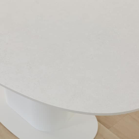 セラミック楕円形ダイニングテーブル(TA111 150 WHWH) 5枚目画像