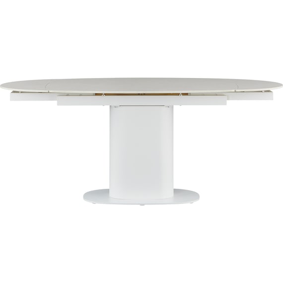 セラミック楕円形伸縮ダイニングテーブル(TA111 120/179 WHWH) 3枚目画像