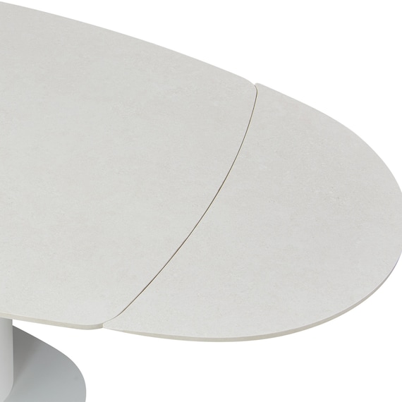セラミック楕円形伸縮ダイニングテーブル(TA111 120/179 WHWH) 5枚目画像
