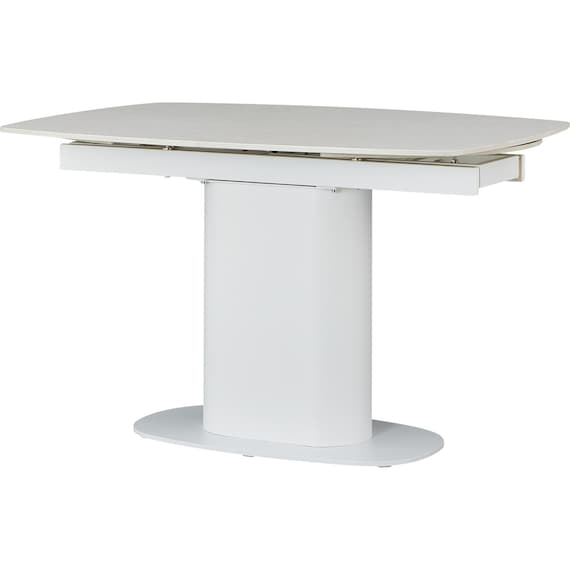 セラミック楕円形伸縮ダイニングテーブル(TA111 120/179 WHWH) 7枚目画像