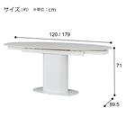 セラミック楕円形伸縮ダイニングテーブル(TA111 120/179 WHWH) 12枚目画像