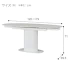 セラミック楕円形伸縮ダイニングテーブル(TA111 120/179 WHWH) 12枚目画像