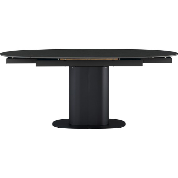 セラミック楕円形伸縮ダイニングテーブル(TA111 120/179 GYBK) 2枚目画像