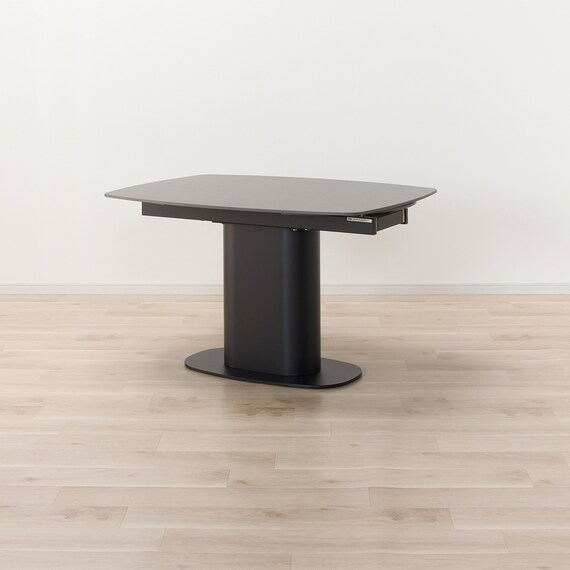 セラミック楕円形伸縮ダイニングテーブル(TA111 120/179 GYBK) 4枚目画像