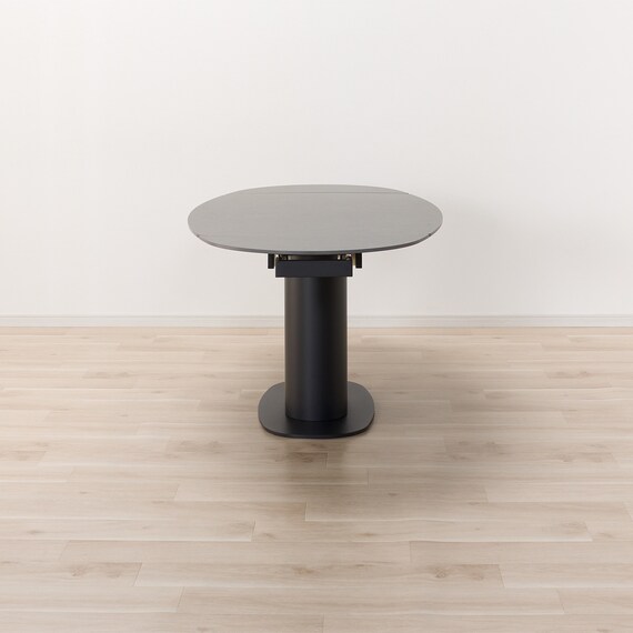 セラミック楕円形伸縮ダイニングテーブル(TA111 120/179 GYBK) 7枚目画像