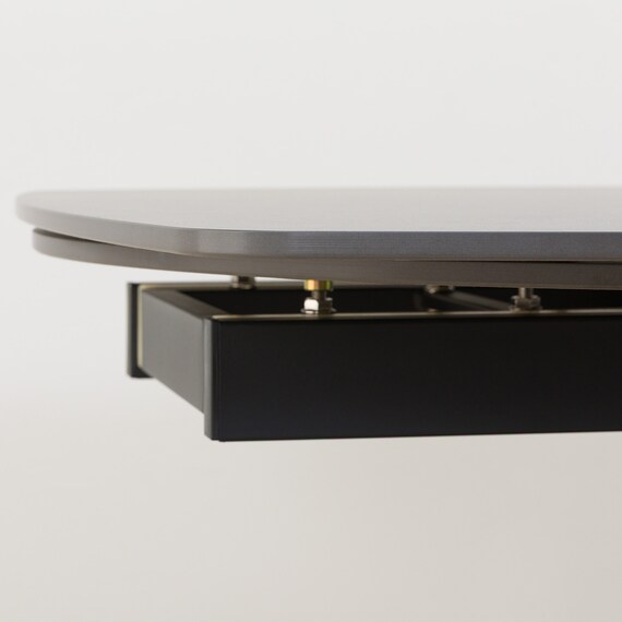 セラミック楕円形伸縮ダイニングテーブル(TA111 120/179 GYBK) 10枚目画像