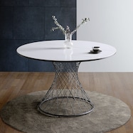 セラミック円形ダイニングテーブル (幅118.5cm)