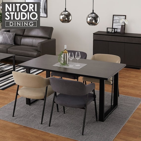 ダイニングテーブル5点セット(Nコレクション T-11U 150A BK/GY/チェアイジー2 GY/イジー2 BE) 1枚目画像