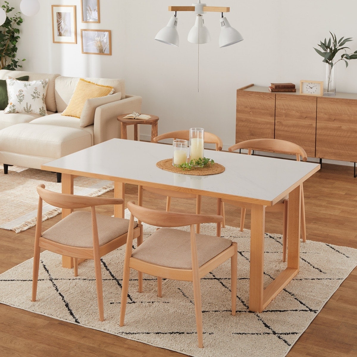 【ニトリ】配達可能　Nコレクションダイニングセット　テーブルと椅子2脚セット 楽天市場】ダイニングテーブル5点セット(Nコレクション T-12