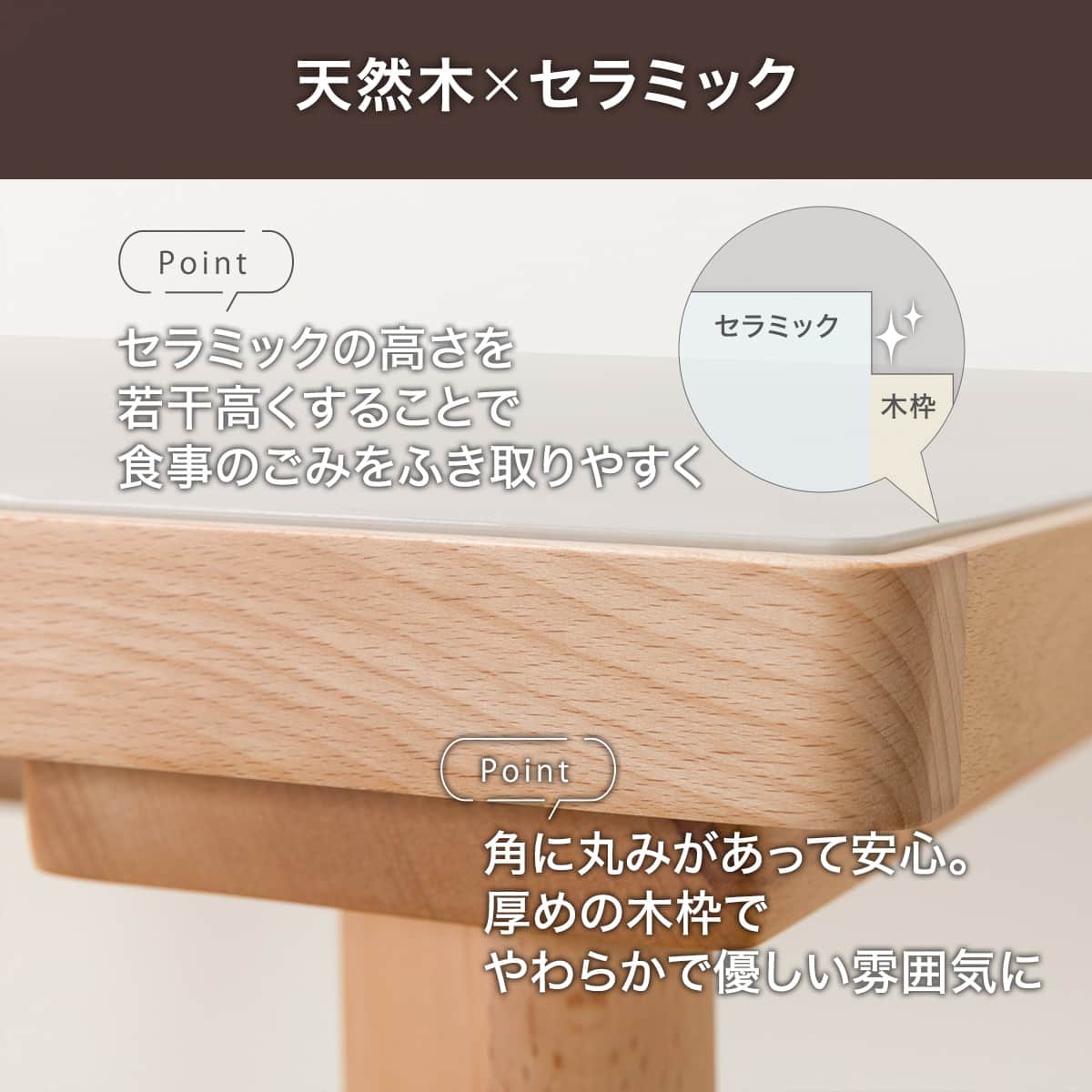 セラミックトップテーブル (Nコレクション T-11U 150A ホワイト