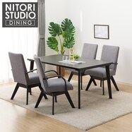 【選べるチェア素材】ダイニングテーブル5点セット(Nコレクション T-12 150A/C-60S肘付き)