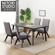 【選べるチェア素材】ダイニングテーブル5点セット(Nコレクション T-12 150A/C-60S肘付き)【期間限定価格:7/25~9/24まで】