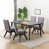 【選べるチェア素材】ダイニングテーブル5点セット(Nコレクション T-12 150A/C-60S肘付き)