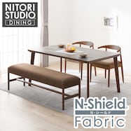 傷・汚れに強いファブリック ダイニングテーブル4点セット(T-12 135A/C-011 B-34 NSF)
